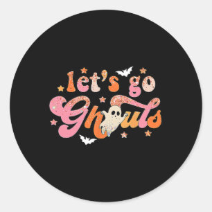 Let's Go Ghouls Cute Ghost Boo Funny Halloween Wom Classic Round Sticker