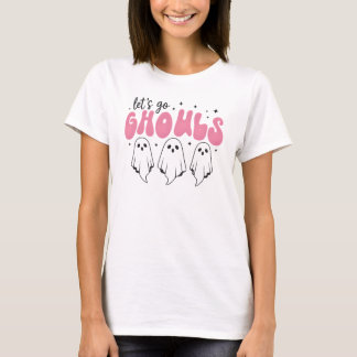 "Let's Go Ghouls" Cute Halloween Ghosts Design T-Shirt