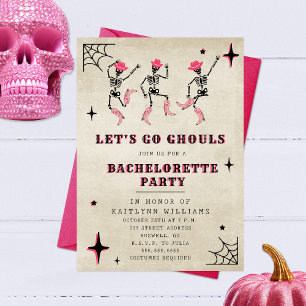 Let's Go Ghouls Halloween Bachelorette Party Invitation