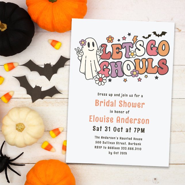 Let's Go Ghouls Halloween Bridal Shower Invitation (Creator Uploaded)