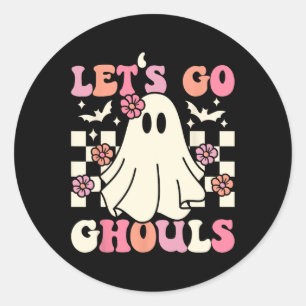 Let's Go Ghouls Halloween Ghost Costume Retro Groo Classic Round Sticker