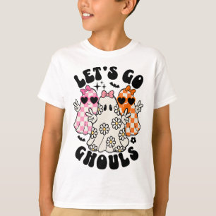 Let's Go Ghouls Halloween Ghost Floral Spooky Seas T-Shirt