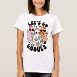 Let's Go Ghouls Halloween Ghost Floral Spooky Seas T-Shirt