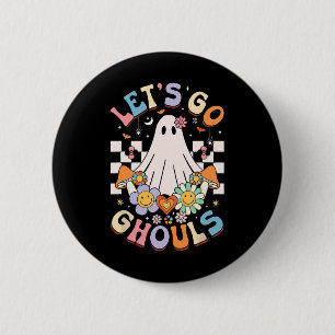 Let's Go Ghouls Halloween Ghost Outfit Costume Ret 6 Cm Round Badge