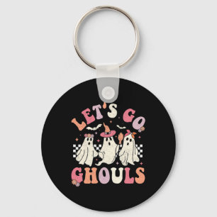 Let's Go Ghouls Halloween Ghost Outfit Costume Ret Key Ring