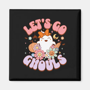 Let's Go Ghouls Halloween Ghost Outfit Costume Ret Magnet