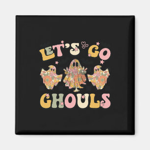 Let's Go Ghouls Halloween Ghost Outfit Costume Ret Magnet