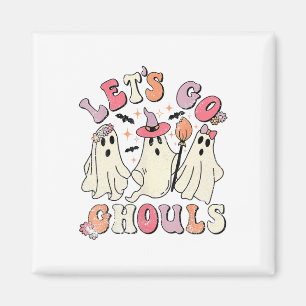 Let's Go Ghouls Halloween Ghost Outfit Costume Ret Magnet