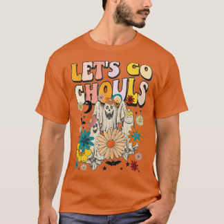 Lets Go Ghouls Halloween Ghost  Retro 70s Hippie C T-Shirt