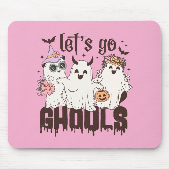 Let's Go Ghouls Halloween Mouse Mat (Front)