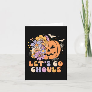 Let's Go Ghouls Halloween Pumpkin Costume Retro Gr Card