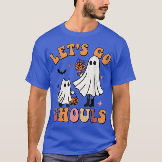 Let's Go Ghouls Halloween Spooky Season Groovy Ret T-Shirt