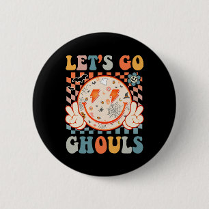 Let's Go Ghouls Hippie Smile Face Retro Halloween 6 Cm Round Badge