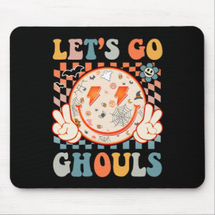 Let's Go Ghouls Hippie Smile Face Retro Halloween  Mouse Mat