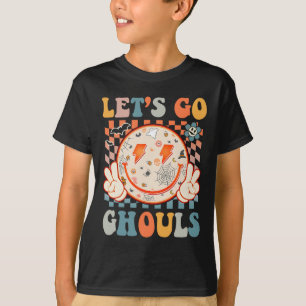 Let's Go Ghouls Hippie Smile Face Retro Halloween  T-Shirt