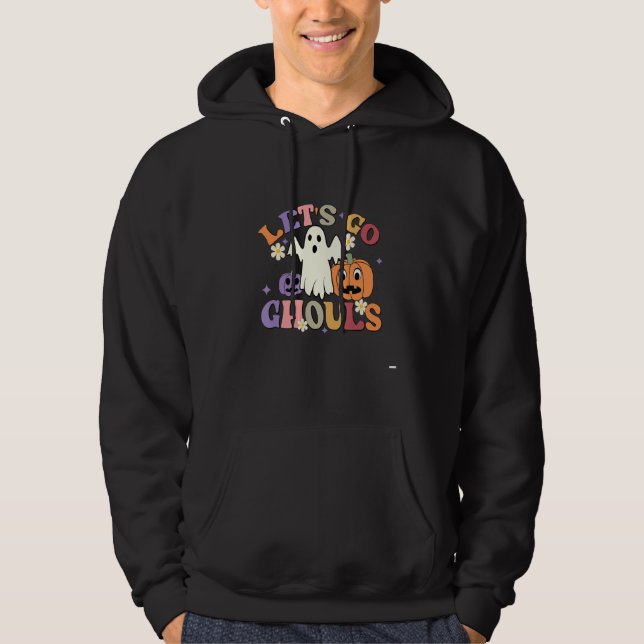 Let's go Ghouls Retro Ghouls Hippie Halloween Cost Hoodie (Front)