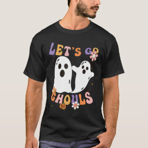 Let's Go Ghouls Retro Groovy Halloween Ghost Pumpk T-Shirt