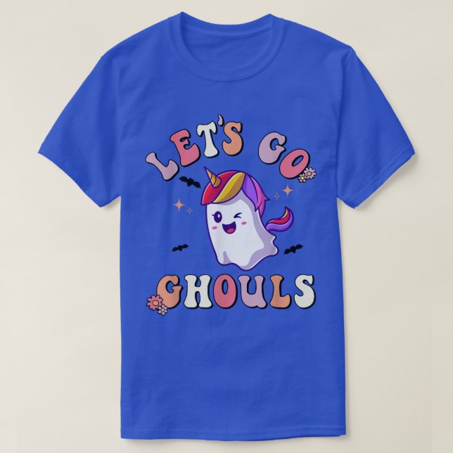 Let's Go Ghouls Unicorn Floral Ghost Hippie 2464 T-Shirt (Design Front)