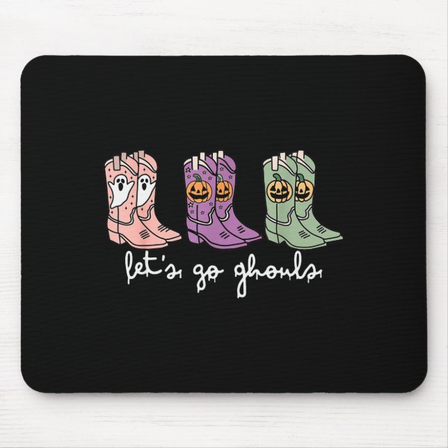 Let's Go Ghouls Western Cowgirl Boots Soky Hallowe Mouse Mat (Front)
