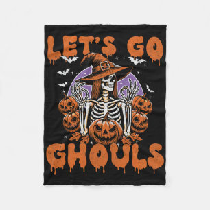 Lets Go Ghouls Witch Retro Halloween Costume For W Fleece Blanket