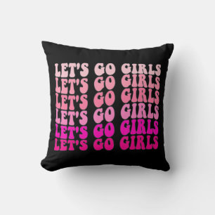 Let's Go Girls Bachelorette Trip Retro Bridal Part Cushion