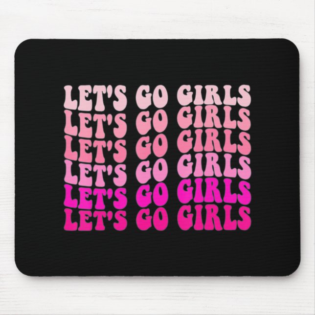 Let's Go Girls Bachelorette Trip Retro Bridal Part Mouse Mat (Front)