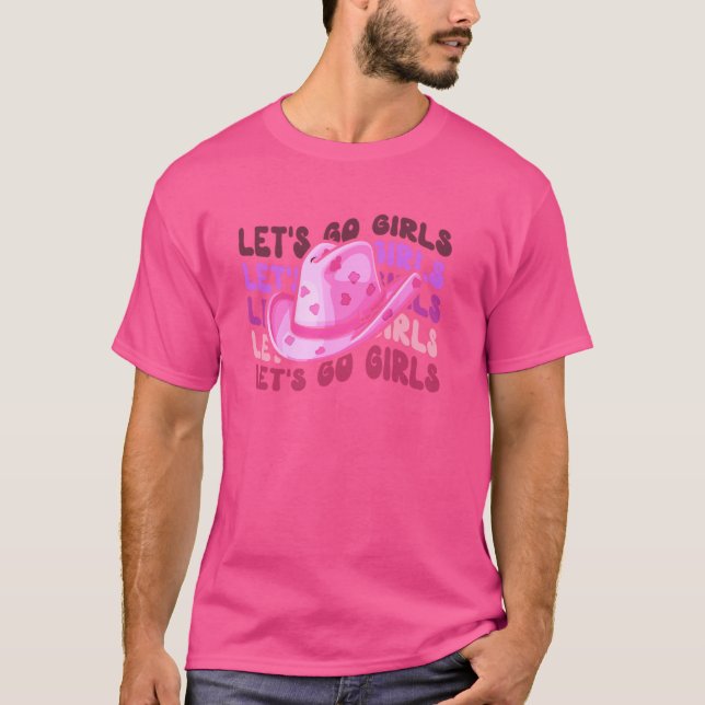 Let's Go Girls Cowgirl Bachelorette Party Tee Hen  (Front)