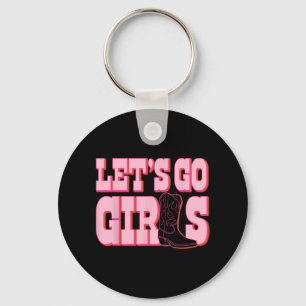 Let's Go Girls Cowgirl Boot Bachelorette Party Mat Key Ring