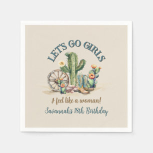 Lets Go Girls Cowgirl Western Birthday Party Napkin