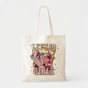 Let's Go Girls Cowgirl Western Retro Party Tote Bag