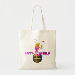Let's Go Girls ! Disco Cowgirl Bachelorette cute Tote Bag