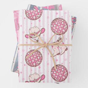 Lets Go Girls Disco Cowgirl Bachelorette Party  Wrapping Paper Sheet