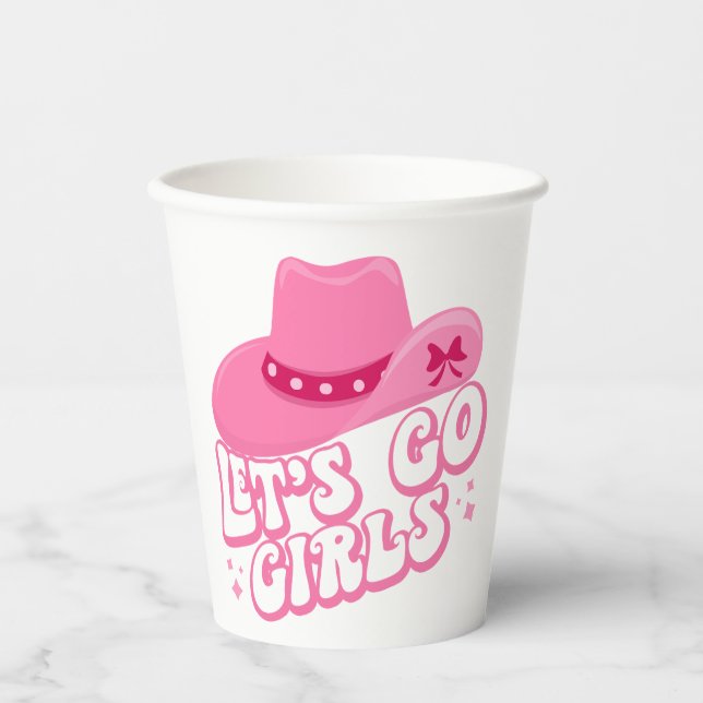 Let's Go Girls, Girls Trip, Retro Graphic Paper Cups (Front)