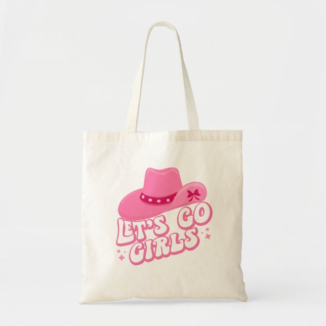 Let's Go Girls, Girls Trip, Retro Graphic Tote Bag (Front)