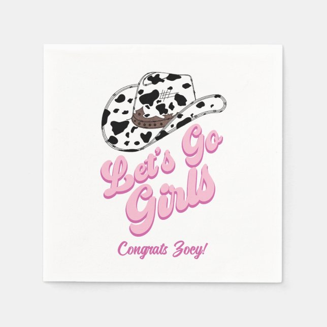 Let's Go Girls Nashville Pink Bachelorette Napkin (Front)