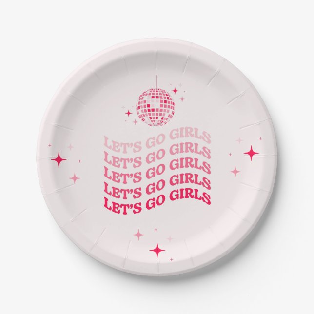 Let's Go Girls - Paper Plate - Bachelorette Party (Front)