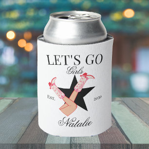 Let's Go Girls Personalised Cowgirl Bachelorette Can Cooler