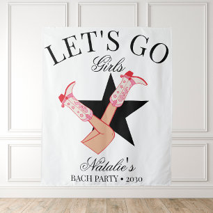 Let's Go Girls Personalised Cowgirl Bachelorette Tapestry