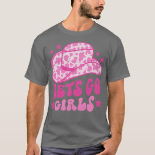 Lets Go Girls Retro Space Cowgirl Hat Pink T-Shirt