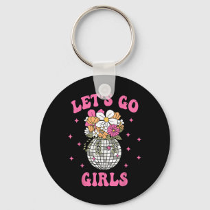 Let's Go Girls Team Bride Floral Disco Bachelorett Key Ring