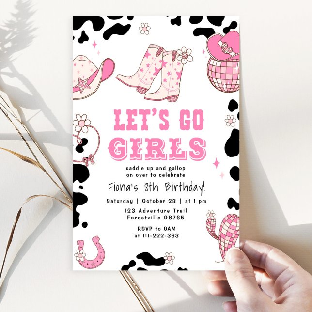 Lets go girls Western cowgirl Birthday Invitation (Creator Uploaded)