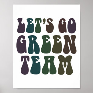 Let's Go Green Team Retro War Game 60's Summer Cam Poster