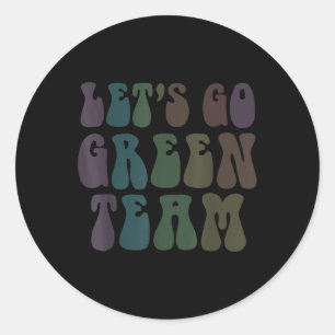 Lets Go Green Team Retro War Game 60s Summer Camp Classic Round Sticker