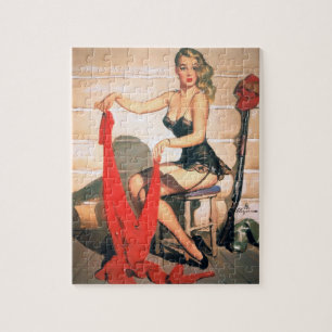 Let's Go Hunting - Vintage Pin-up Art Jigsaw Puzzle