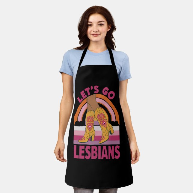 Let's Go Lesbians LGBTQ Pride Month Cowgirl Apron (Worn)