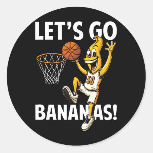 Let's Go Nanas Sketll Player With Funny Nana Graph Classic Round Sticker