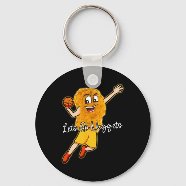 Lets Go Nuggets - Chicken Nugget Bysketbyll Player Key Ring (Front)