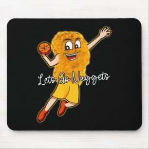 Lets Go Nuggets - Chicken Nugget Bysketbyll Player Mouse Mat
