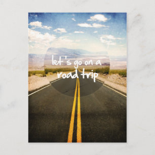 Let's go on a road trip postcard