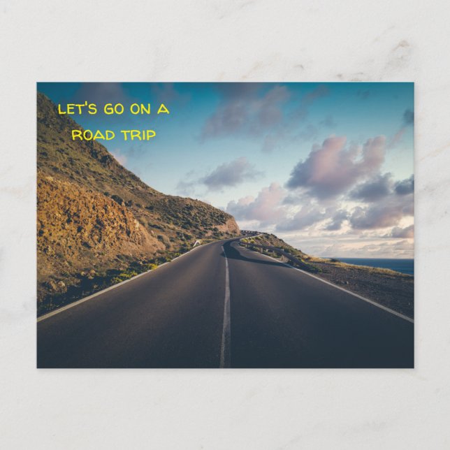 Let's go on a road trip postcard (Front)